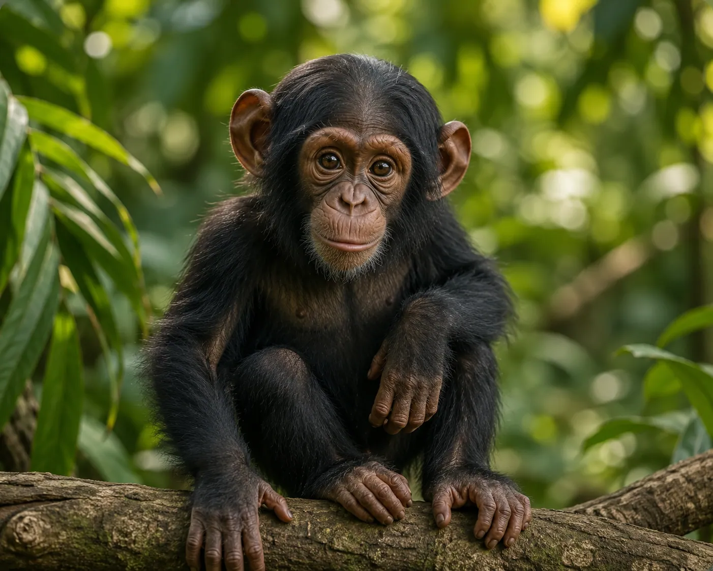 Mimy, bébé chimpanzé de Noor Jungle